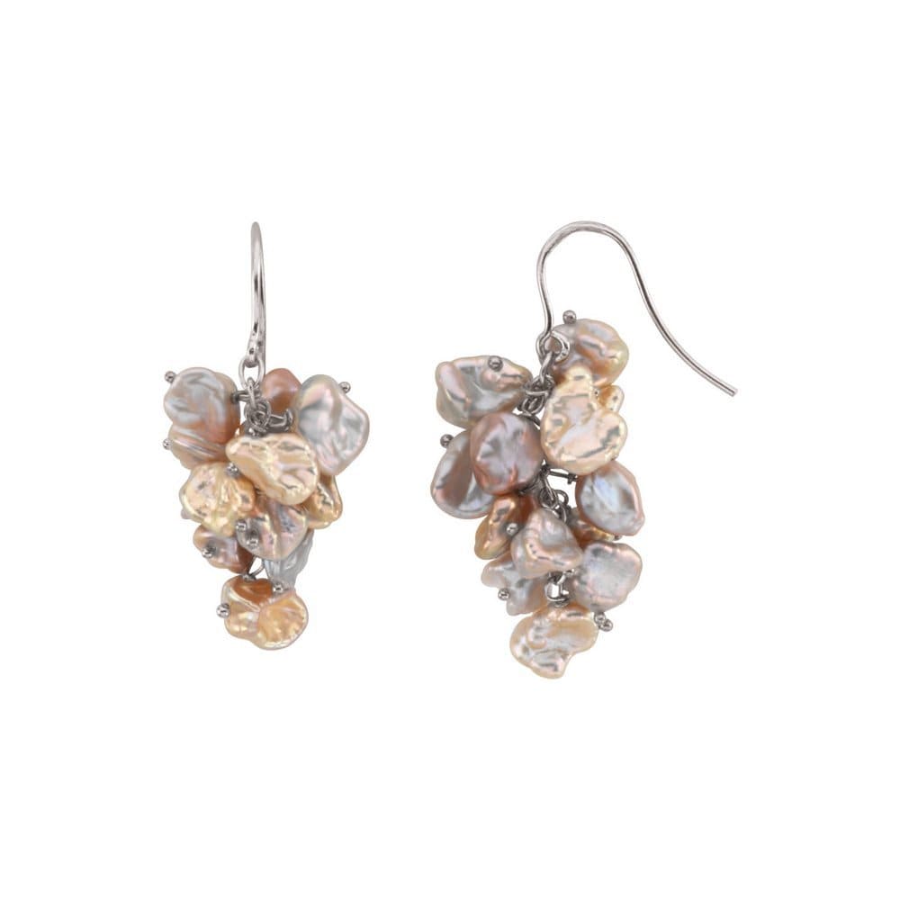 Pearl earrings drop earrings handmade keshi pearl earrings dangle earrings with stones drop earrings delicate long earrings women gift ideas
